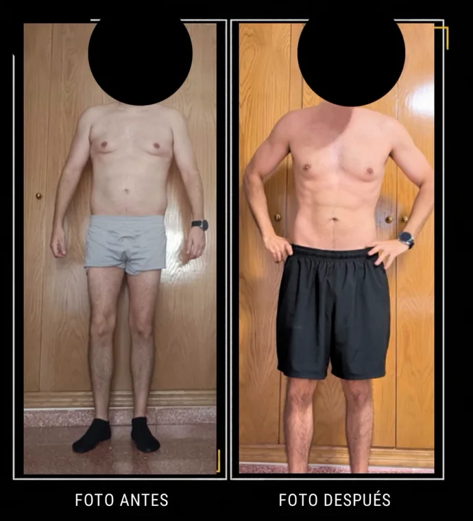 Antes y después de Alberto, cliente de FIT PATRI