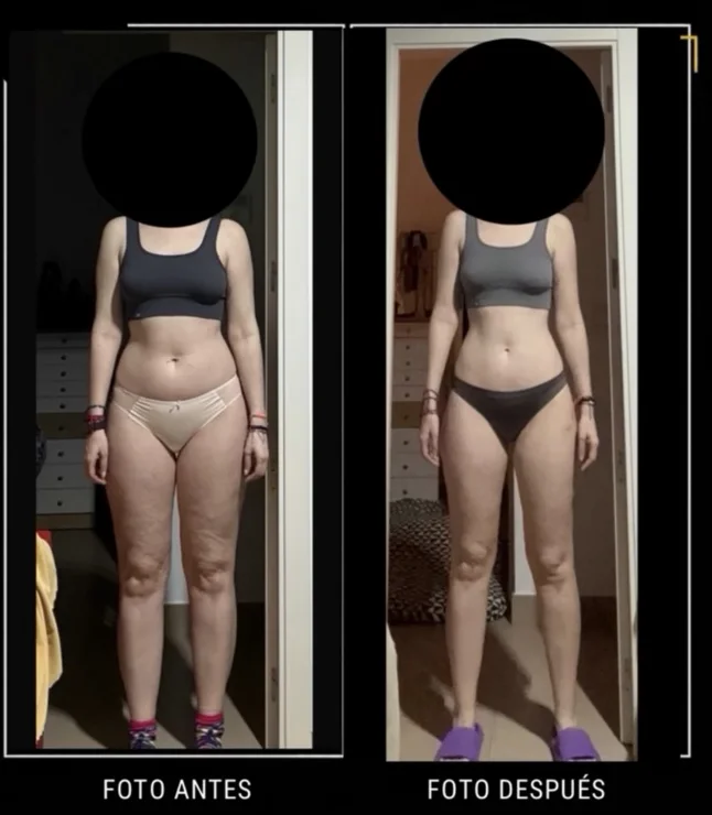 Antes y después de Marta, clienta de FIT PATRI